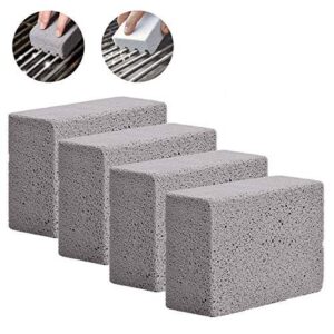 4 Pack Grill Cleaning Brick Block - Grill Stone/Griddle Cleaner Block - BBQ Grill Stones Cleaner - Remove Greases Stains Residues Dirt