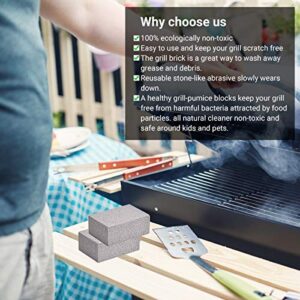 4 Pack Grill Cleaning Brick Block - Grill Stone/Griddle Cleaner Block - BBQ Grill Stones Cleaner - Remove Greases Stains Residues Dirt