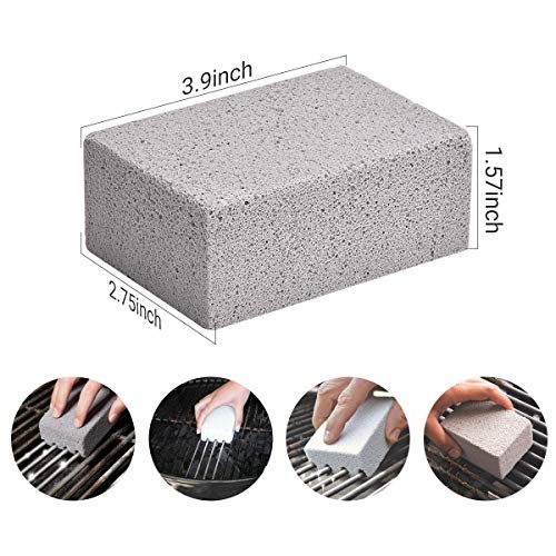 4 Pack Grill Cleaning Brick Block - Grill Stone/Griddle Cleaner Block - BBQ Grill Stones Cleaner - Remove Greases Stains Residues Dirt