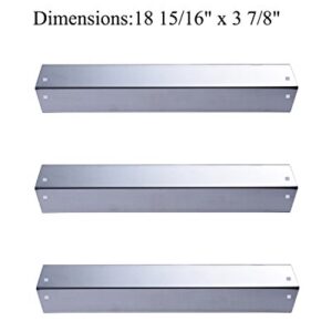 Votenli S9505A (3-Pack) Replacement Parts for Chargriller 3001 3030 4000 5050 5072,5252, 5650,4208 Stainless Steel Burner and Stainless Steel Heat Plates
