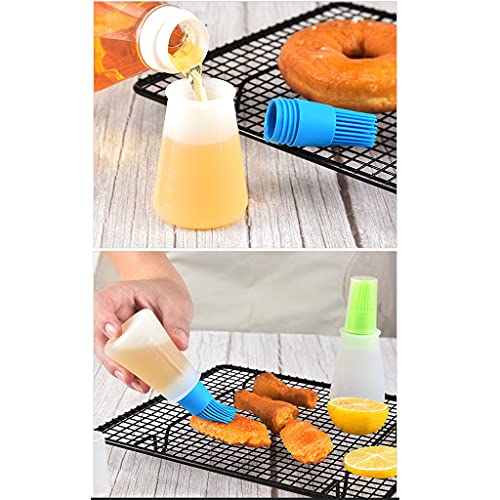 4 pcs Silicone Oil bottle brush， BBQ/Pastry Basting Brushes,Silicone Cooking Grill Barbecue Baking Pastry Oil/Honey/Sauce Bottle Brush (Red, orange, green, blue)