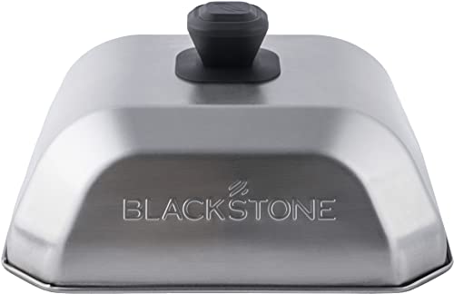 Blackstone 5555 Stainless Steel Square Basting Cover Medium (10" x 10") Flat Top Gas Grill Griddle BBQ Accessories- Cheese Melting Dome and Steaming Cover, Heat Resistant, Dishwasher Safe, Silver