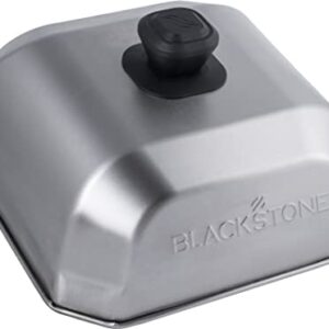 Blackstone 5555 Stainless Steel Square Basting Cover Medium (10" x 10") Flat Top Gas Grill Griddle BBQ Accessories- Cheese Melting Dome and Steaming Cover, Heat Resistant, Dishwasher Safe, Silver