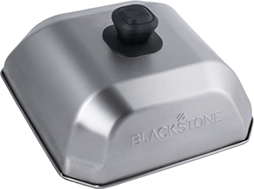 Blackstone 5555 Stainless Steel Square Basting Cover Medium (10" x 10") Flat Top Gas Grill Griddle BBQ Accessories- Cheese Melting Dome and Steaming Cover, Heat Resistant, Dishwasher Safe, Silver