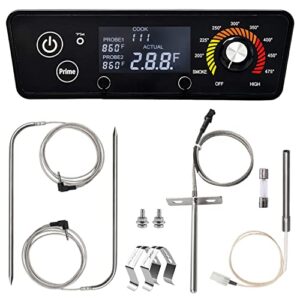 digital w/lcd display control board replacement parts kit compatible with pit boss pellet grill smoker austin xl,tailgater,classic, include meat probe, temperure sensor probe, and igniter hot rod