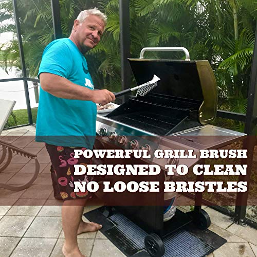 Grill Brush & Scraper Bristle Free | Safe Stainless Steel Cleaning | All BBQ Grates | Gas or Charcoal Grills | Wood and Pellet Smoker | Weber | Best Non Wire Scrubber Cleaner in Grilling Accessories