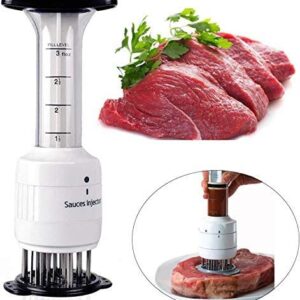 Sauce Enhancer Injector, Sauces Injector Meat Marinade Injector Tenderizer 30 Stainless Steel Meat Tenderizer Needle, 3-oz Large Capacity Meat Flavor Injector