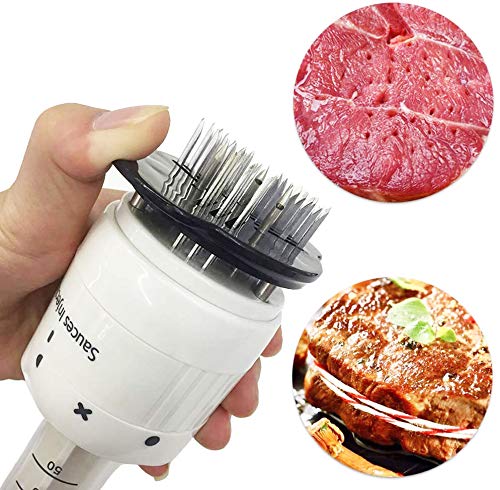 Sauce Enhancer Injector, Sauces Injector Meat Marinade Injector Tenderizer 30 Stainless Steel Meat Tenderizer Needle, 3-oz Large Capacity Meat Flavor Injector