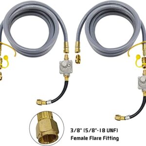 MENSI Replacement of 3030 CNG 4.0" & LP 10" for Kitchen-Aid 710-0003 Gas Grill Natural Gas Conversion Kit Regulator with Hose 1/2" Male Flare Fitting