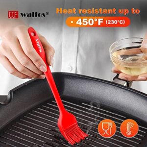 Walfos Silicone Pastry Brush, Heat Resistant Basting Brush Set, Perfect for Baking,BBQ Grill,Kitchen Cooking,Strong Steel Core and One-Pieces Design,BPA Free and Dishwasher Safe (5 Pcs)