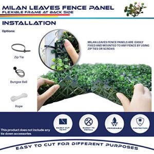 Windscreen4less Artificial Faux Ivy Leaf Decorative Fence Screen 20'' x 20" Boxwood/Milan Leaves Fence Patio Panel,New Milan Leave 30 Pieces