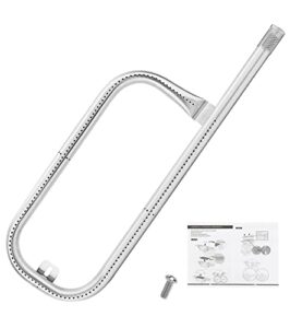 grisun 60040 304 stainless steel grill burner for weber q1200 q1000 q100 q120, baby q, 17 inch burner tube for weber 50060001, 51060001, 516002, 516001, 386001, 386002, replacement part 69957/41657