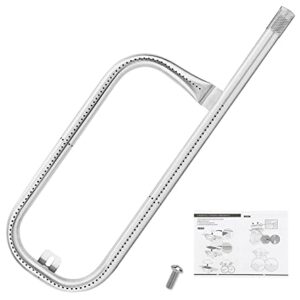 GRISUN 60040 304 Stainless Steel Grill Burner for Weber Q1200 Q1000 Q100 Q120, Baby Q, 17 inch Burner Tube for Weber 50060001, 51060001, 516002, 516001, 386001, 386002, Replacement Part 69957/41657