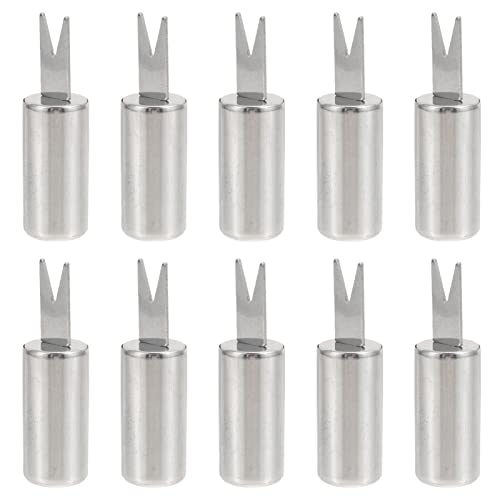 Hemoton 10Pcs Corn Cob Holders Stainless Steel Corn on The Cob Skewers Fruit Food Forks Corn Forks Prong for Outdoor BBQ Cooking Kitchen Tool Silver