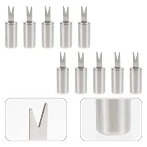 Hemoton 10Pcs Corn Cob Holders Stainless Steel Corn on The Cob Skewers Fruit Food Forks Corn Forks Prong for Outdoor BBQ Cooking Kitchen Tool Silver