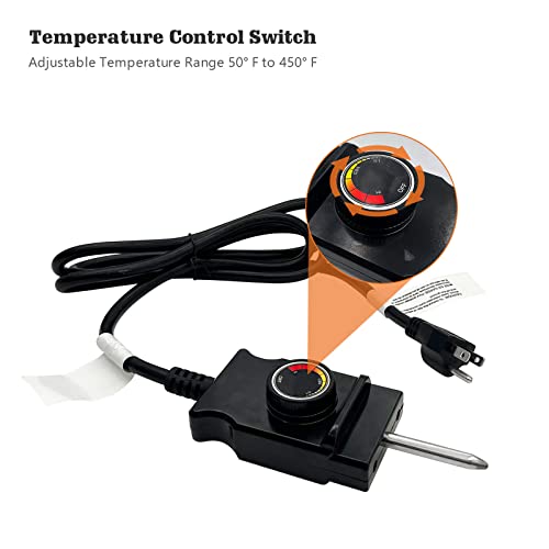 Adjustable Analog Control Power Cord, Thermostat Part Replacement for Masterbuilt Electric Smoker, Turkey Fryers, Grill Heating Elements