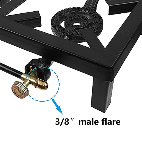 Outdoor Propane Gas Burner, 3 Burners Patio Yard Camping BBQ Cooking, Portable Heavy Duty Cast Iron Stove