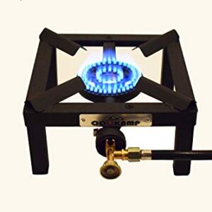 COOKAMP Single Burner Angle Iron Camp Portable Stove with CSA Listed Regulator and 4ft Hose [SA1200]