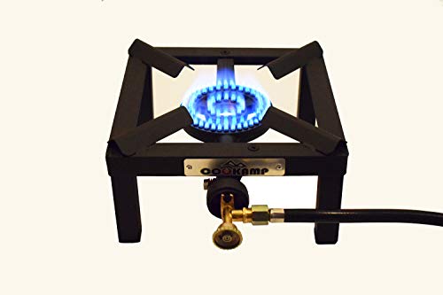 COOKAMP Single Burner Angle Iron Camp Portable Stove with CSA Listed Regulator and 4ft Hose [SA1200]