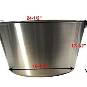 Xl Cazo Para Carnitas 25" Stainless Steel Heavy Duty Acero Inoxidable