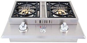 lion premium grills l1707 propane gas double side burner, 26-3/4 by 20-1/2-inch