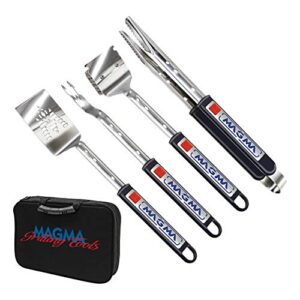 magma products, 5 piece telescoping grill tools set, a10-132t, silver