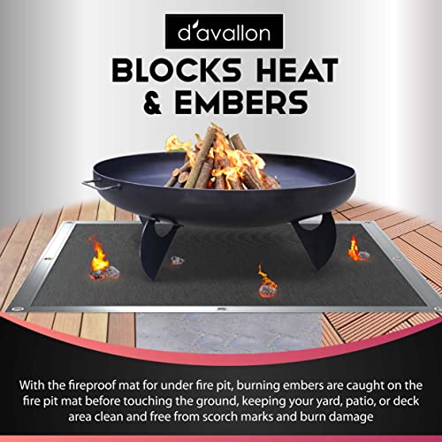 Premium Fire Pit Mat 40"x40" 4 layer, 6mm XtraThick,double sided Heat Shield Insulation, Fireproof Mat, Under Grill Mats, Outdoor Grill or Smoker Firepit Grass & Wood Deck Mat Heat Protector Pad