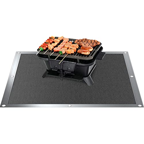 Premium Fire Pit Mat 40"x40" 4 layer, 6mm XtraThick,double sided Heat Shield Insulation, Fireproof Mat, Under Grill Mats, Outdoor Grill or Smoker Firepit Grass & Wood Deck Mat Heat Protector Pad