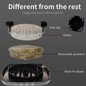 2023 Upgrade Chicken Shredder - Meat Shredder with Detachable Plate - Visible Chicken Breast Shredder Tool Twist with Strong Grip and Sharp Spikes for Cutting Meats Vegetables Hard Cheese(Black)