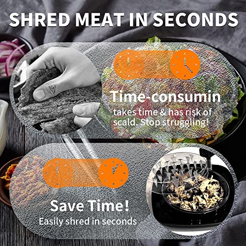 2023 Upgrade Chicken Shredder - Meat Shredder with Detachable Plate - Visible Chicken Breast Shredder Tool Twist with Strong Grip and Sharp Spikes for Cutting Meats Vegetables Hard Cheese(Black)