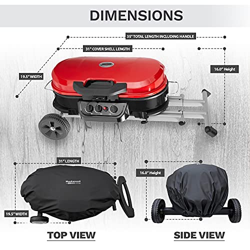 Coleman Grill Cover for Roadtrip LXX, LXE, and 285 - Heavy Duty, Waterproof Taped Seams by Redwood Grill Supply