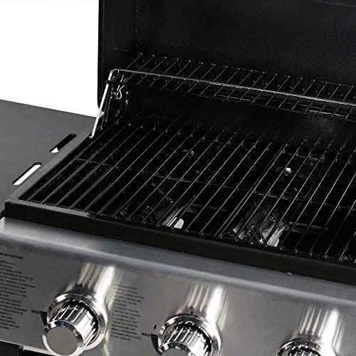 Quickflame Master Cook 3 Burner Grill Repair Kit - Set of Porcelain Coated Cooking Grid and Three Stainless Steel Replacement Heat Plates & Burners for Master Cook 3 Burner Grill Model