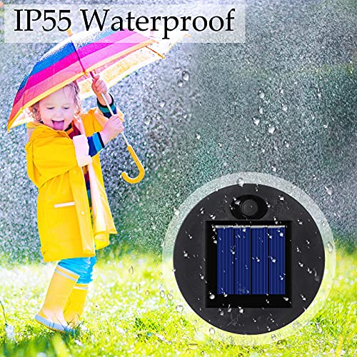 4 Pieces Replacement Solar Light Tops Outdoor Hanging Lantern Light Solar Light Parts Round Solar Lights Waterproof Decorative for Outdoor Hanging Lanterns, Warm Light (2.76 Inch in Diameter)