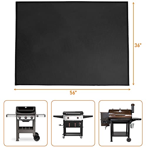 ZJYWSCH Under Grill Mat 36x56 inch Fireproof for Fireplace Fire Pit Smoker Grill Mats for Outdoor Grill Deck Protector BBQ Mat for Under BBQ Grill Pad Waterproof