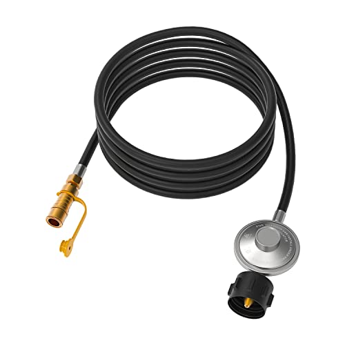 bbq777 12FT Propane Regulator Hose QCC1 Connection with 3/8" Quick Disconnect & Connect for Mr. Heater Big Buddy