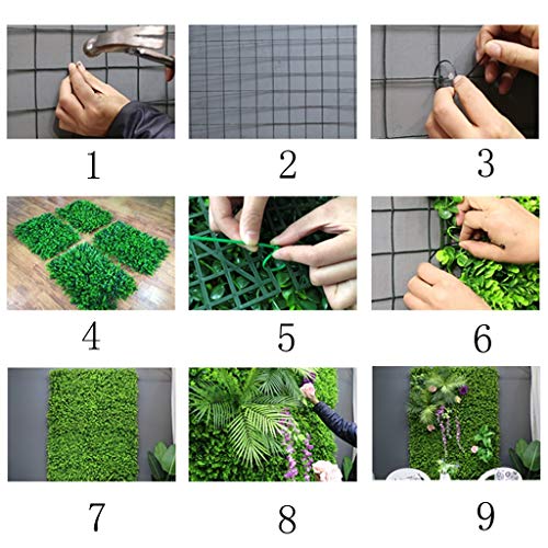 Xewnegping XEWNEG Garden Artificial Hedges Panels, Green Fake Grass Mat Privacy Shield, Lightweight and Waterproof UV Protection, for Outdoor Wedding Wall Decoration (Color : C)