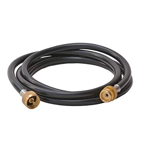 Flame King AL193-8a 8-Ft Hose Adapter Extension to Connect Appliances to RV's Propane Supply, 1-LB Cylinders, or Distribution Tree, for Camping and RVing, Black