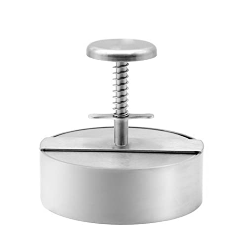 EESLL Meat Press Hamburger Press Hamburger Pie Machine Steel Meat Hamburger Manual Press (Color : Silver, Size : 14cm)