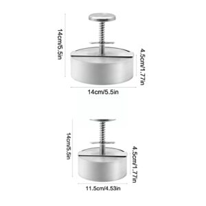 EESLL Meat Press Hamburger Press Hamburger Pie Machine Steel Meat Hamburger Manual Press (Color : Silver, Size : 14cm)