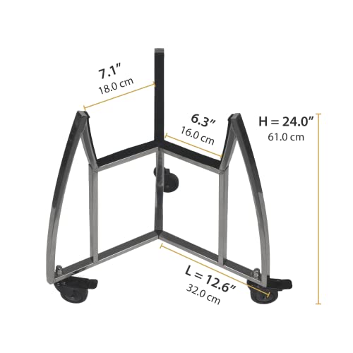 VESSILS Rolling Cart for BBQ Grill – Stainless Steel Egg Holder Compatible with 15 Inch Kamado Grill – Premium Grill Cart for Increased Mobility and Portability – Ideal for Outdoor Cooking