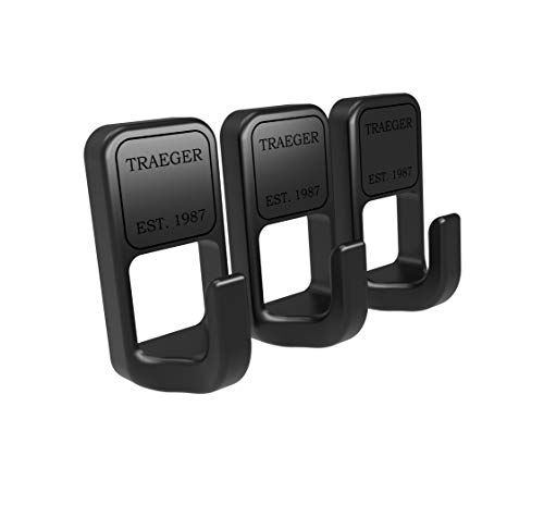 Traeger Pellet Grills BAC536 Magnetic Aluminum Tool Hooks Accessory, Black