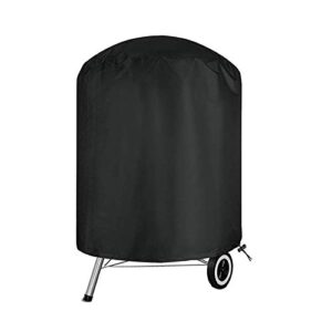 grill cover,(30 inch) outdoor charcoal kettle grill cover, heavy duty waterproof round weather resistant bbq grill covers, dia 30″x 36″h, black