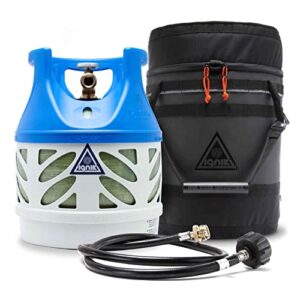 ignik gas growler x-comp lightweight 11-pound composite propane tank with carry case and adapter hose