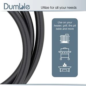 Dumble Low Pressure Regulator Hose, 12ft Rubber - Low Pressure Propane Regulator Hose for LP Gas Low PSI Regulator Hose