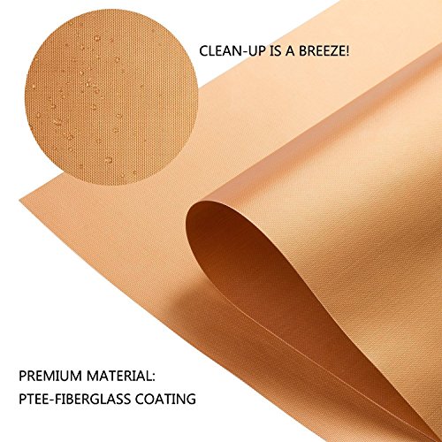 YRYM HT Copper Grill Mats for Outdoor Grill -Set of 5 Nonstick BBQ Grill Mat 15.75 x 13", Reusable & Heavy Duty Under Grill Mat, Easy to Clean, Works for Gas, Charcoal, Electric Grill by HTVRONT