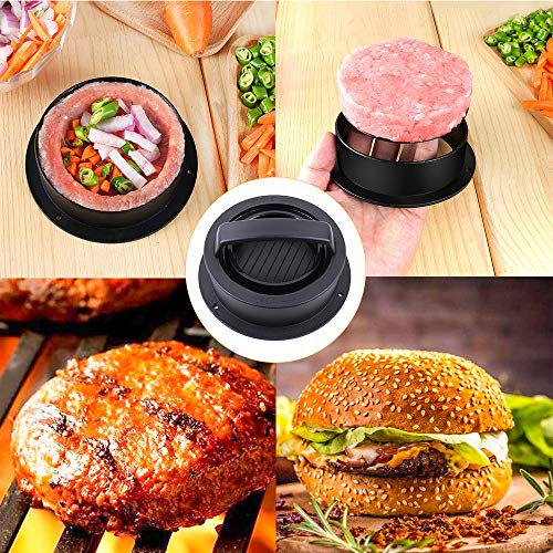 Stuffed Burger Press，3 in 1 Hamburger Patty Maker，Non Stick Burger Patties Cookery Mold to Make Stuffed Burger, Sliders Burger, Beef Burger,with 100 Wax Papers