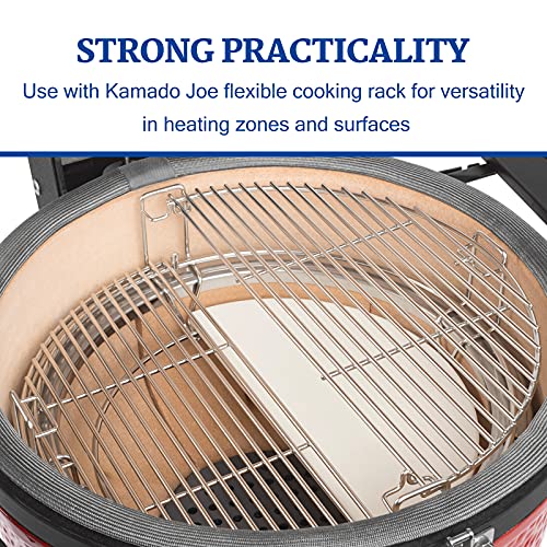 VANKEY 24’’ Half Moon Stainless Steel Cooking Grate for Kamado Joe BJ-HCIGRIDDLE ，XLarge Big Green Egg Grill Grids Grates ，Kamado Joe Big Joe Reversible Griddle Accessories