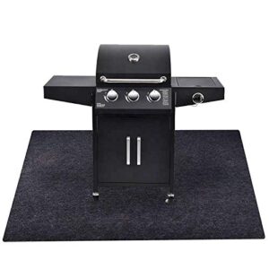 under the grill protective deck and patio mat, 36 x 48 inches, use this absorbent grill pad floor mat for your bbq grilling gear gas electric grill without grease splatter and other messes