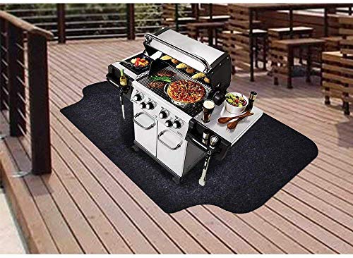 Under The Grill Protective Deck and Patio Mat, 36 x 48 inches, Use This Absorbent Grill Pad Floor Mat for Your BBQ Grilling Gear Gas Electric Grill Without Grease Splatter and Other Messes