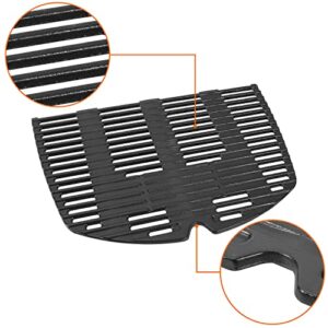 DELSbbq 7584 Cast Iron Grates and 65032 Grill Burner for Weber Q300 Q320 Q3000 Q3200 57060001 586002 Gas Grills, Replacement Parts for Weber 7646, 65032
